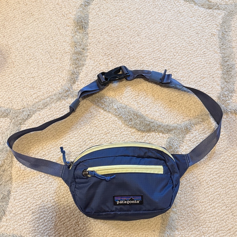Patagonia Navy and Yellow Belt Bag
